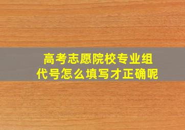 高考志愿院校专业组代号怎么填写才正确呢