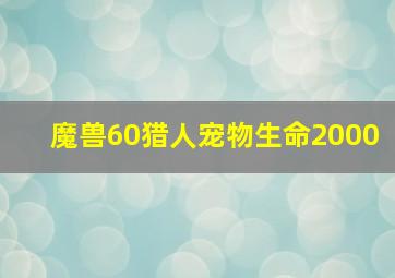 魔兽60猎人宠物生命2000