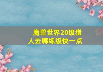 魔兽世界20级猎人去哪练级快一点