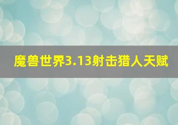 魔兽世界3.13射击猎人天赋