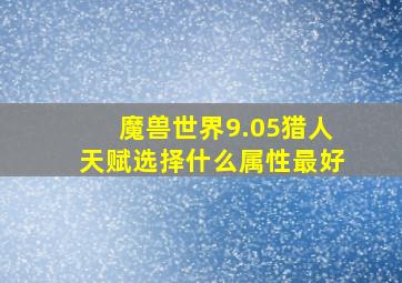 魔兽世界9.05猎人天赋选择什么属性最好