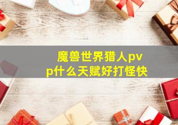 魔兽世界猎人pvp什么天赋好打怪快