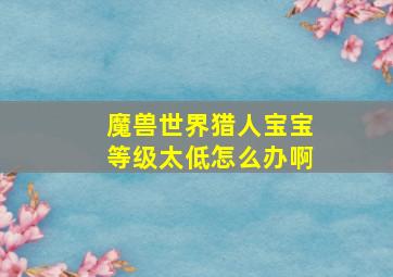 魔兽世界猎人宝宝等级太低怎么办啊