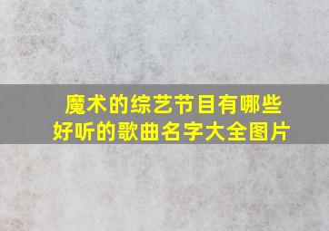 魔术的综艺节目有哪些好听的歌曲名字大全图片