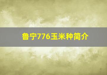 鲁宁776玉米种简介