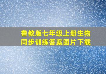 鲁教版七年级上册生物同步训练答案图片下载