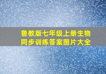 鲁教版七年级上册生物同步训练答案图片大全