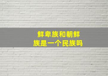 鲜卑族和朝鲜族是一个民族吗