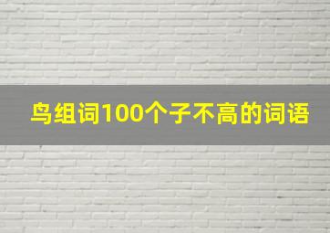 鸟组词100个子不高的词语