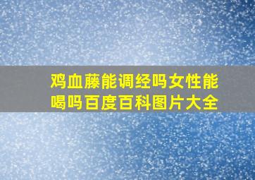 鸡血藤能调经吗女性能喝吗百度百科图片大全