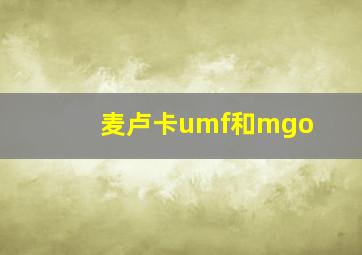 麦卢卡umf和mgo