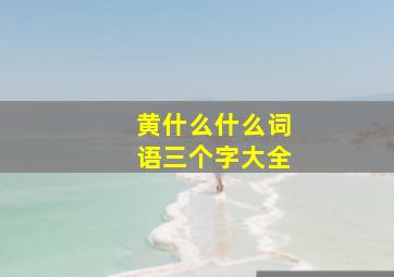 黄什么什么词语三个字大全