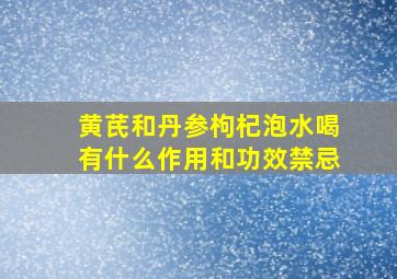 黄芪和丹参枸杞泡水喝有什么作用和功效禁忌