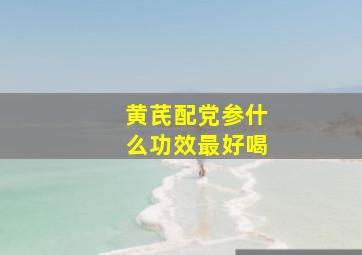 黄芪配党参什么功效最好喝