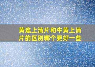 黄连上清片和牛黄上清片的区别哪个更好一些