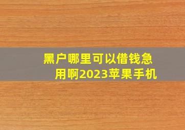 黑户哪里可以借钱急用啊2023苹果手机