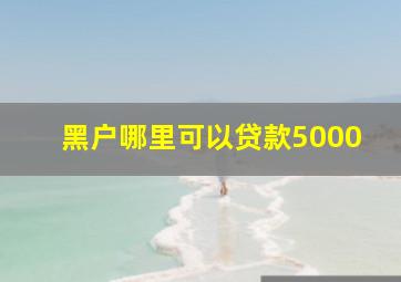 黑户哪里可以贷款5000