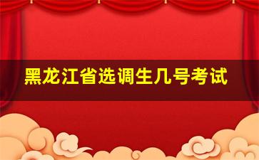 黑龙江省选调生几号考试