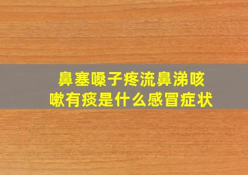 鼻塞嗓子疼流鼻涕咳嗽有痰是什么感冒症状