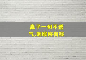 鼻子一侧不透气,咽喉疼有痰