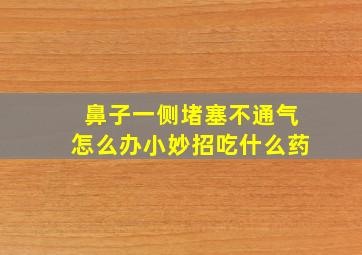 鼻子一侧堵塞不通气怎么办小妙招吃什么药