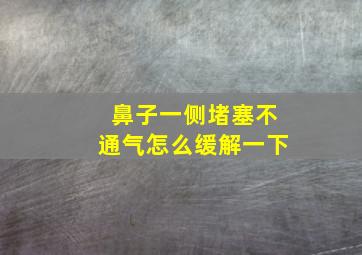 鼻子一侧堵塞不通气怎么缓解一下