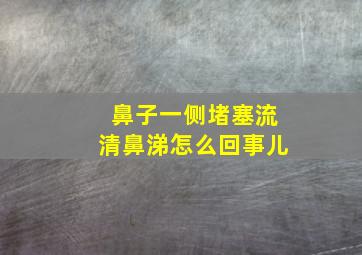 鼻子一侧堵塞流清鼻涕怎么回事儿