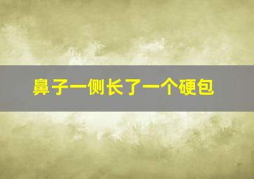 鼻子一侧长了一个硬包