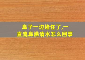 鼻子一边堵住了,一直流鼻涕清水怎么回事