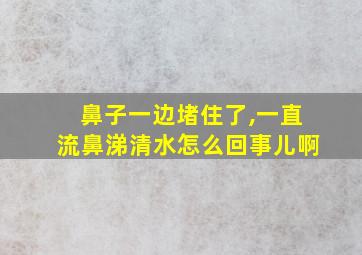 鼻子一边堵住了,一直流鼻涕清水怎么回事儿啊