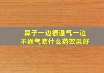 鼻子一边很通气一边不通气吃什么药效果好