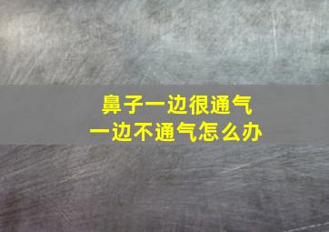 鼻子一边很通气一边不通气怎么办