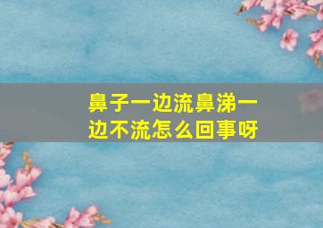 鼻子一边流鼻涕一边不流怎么回事呀