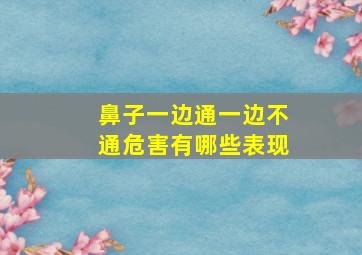 鼻子一边通一边不通危害有哪些表现