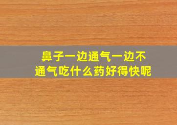 鼻子一边通气一边不通气吃什么药好得快呢