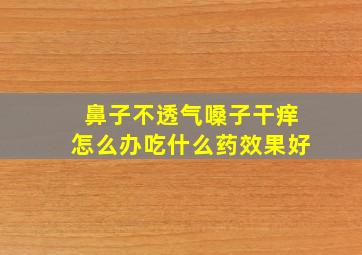 鼻子不透气嗓子干痒怎么办吃什么药效果好