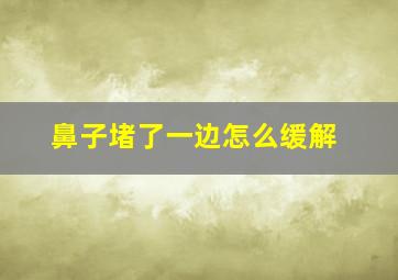 鼻子堵了一边怎么缓解