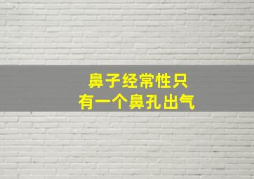 鼻子经常性只有一个鼻孔出气