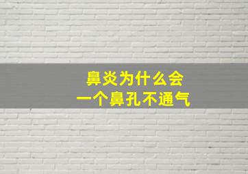 鼻炎为什么会一个鼻孔不通气